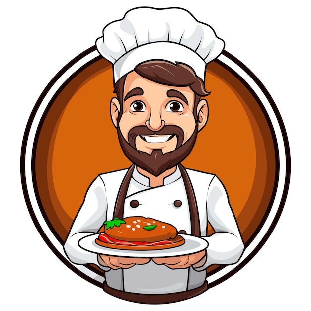 Chief cooker Illustration for business restaurants cafe food eat shop trade