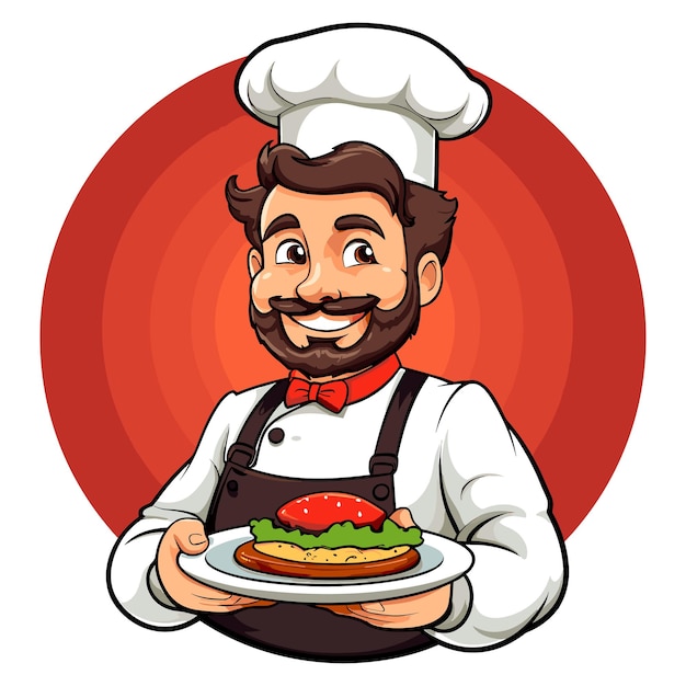 Chief cooker Illustration for business restaurants cafe food eat shop trade