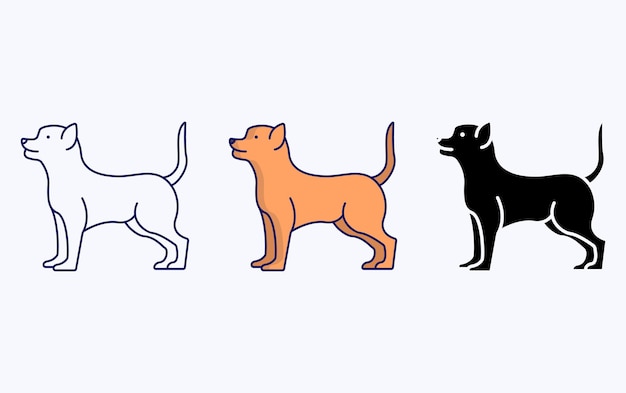 Chihuahua Dog Breeds illustration icon