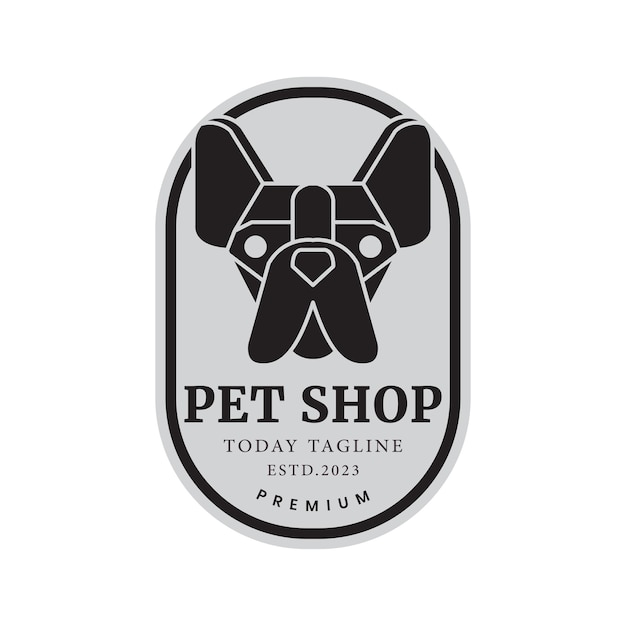 Chihuahua dog head logo badge line vector icon illustration symbol design template