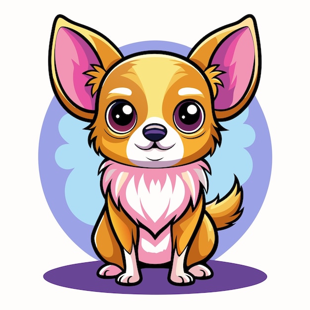 Vector chihuahua dog screams kawaii