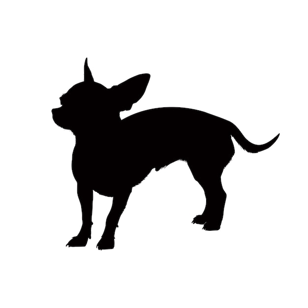 Chihuahua dog silhouette isolated on a white background Vector illustration