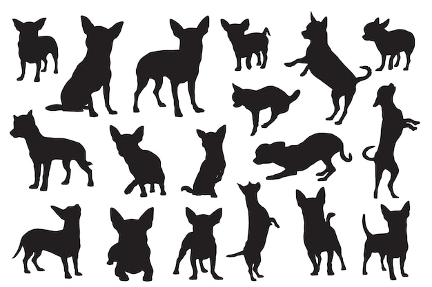 Chihuahua dog silhouettes