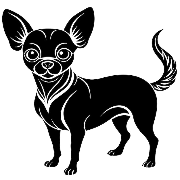 chihuahua white background vector illustration