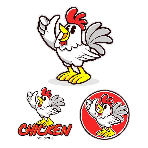 Chiken Cartoon mascot logo