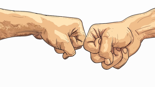 Child and Adult Fist Bump Vector Illustration