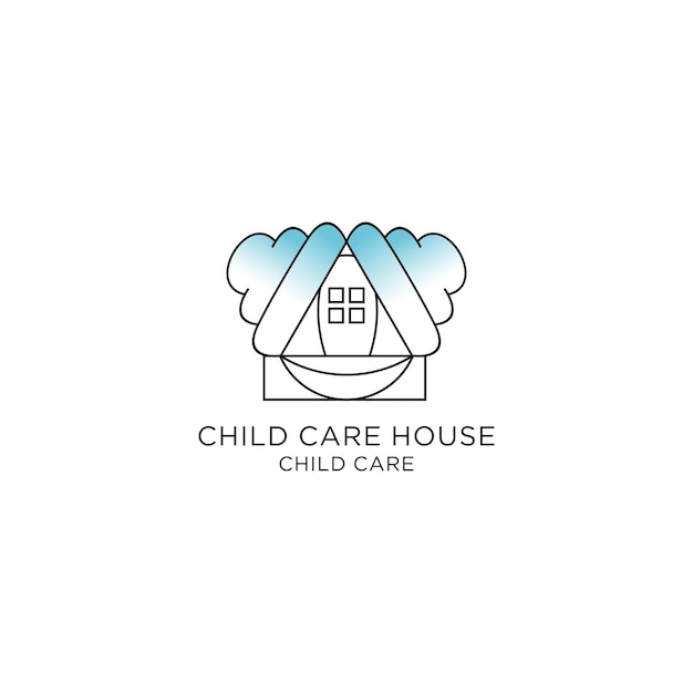 Child care house logo icon vector image