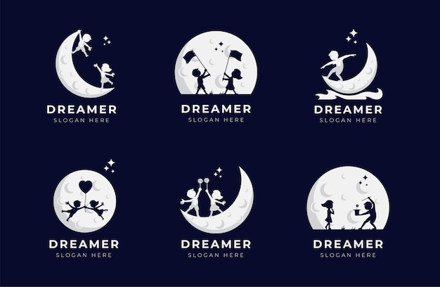 Child dream logo design illustration collection - Dreamer Logo