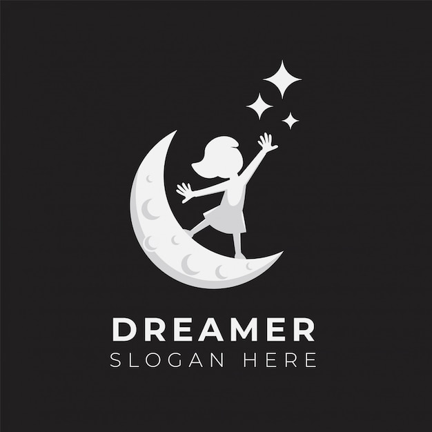 Child dream logo design illustration template