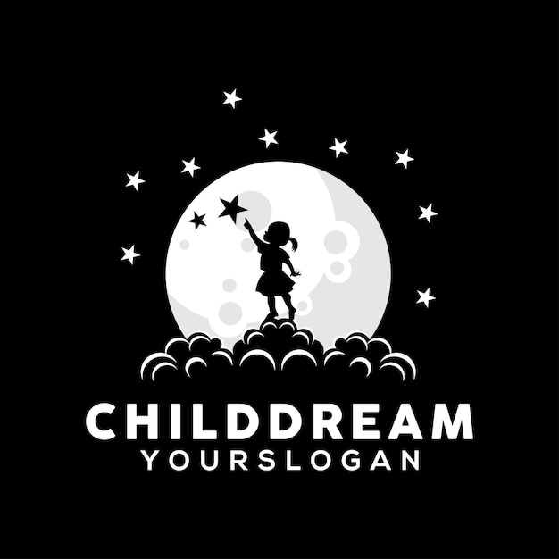 Child dream logo design illustration vector