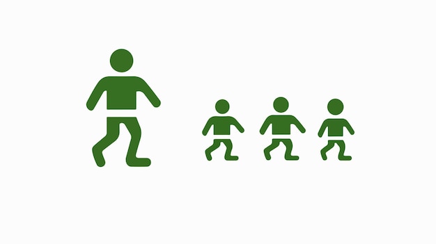 Child Fitness Icon Bicolor Flat Vector Illustration for Health and Wellness Concepts