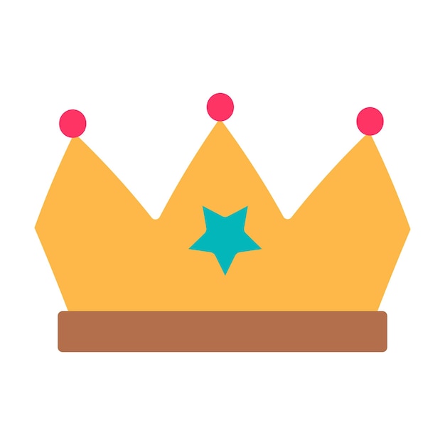 Child King Crown Birthday Party Color Stroke Icon