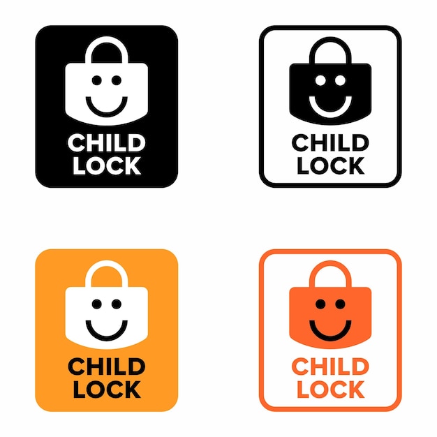 Child lock, safety and protective information sign