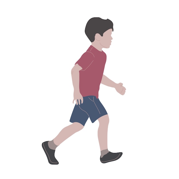 child running isolated illustration art