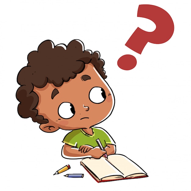 Child who has a question with a question mark