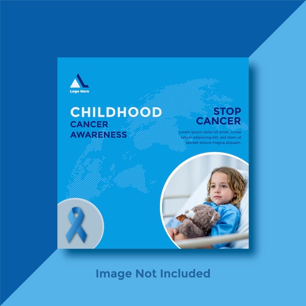 Childhood cancer awareness day with ribbon social media post template