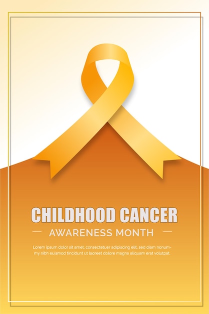 Childhood cancer awareness month ribbon gradient poster design