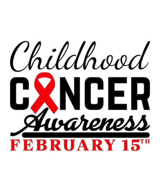 Childhood cancer day with ribbon flat design