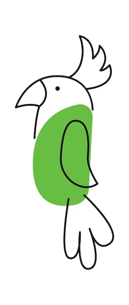 Childish cartoon parrot Animal Vector illustration