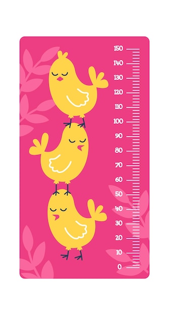 Childish Meter with Chicken Cartoon Animal Vector illustration