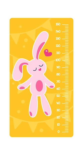 Childish Meter with Rabbit Cartoon Animal Vector illustration