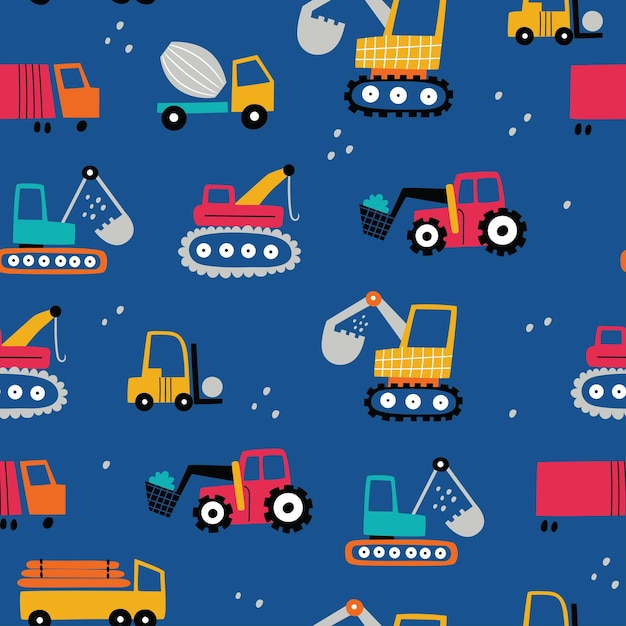 Childish seamless pattern with building equipment Creative kids texture for fabric textile