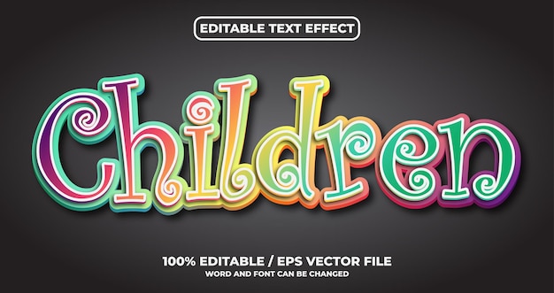 Childish text effect style