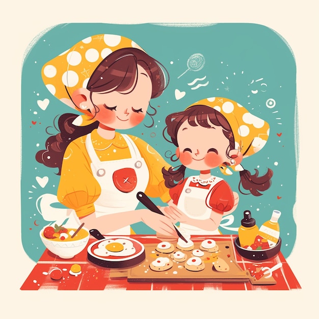 Children Bake Cookies for Mom on Mothers Day