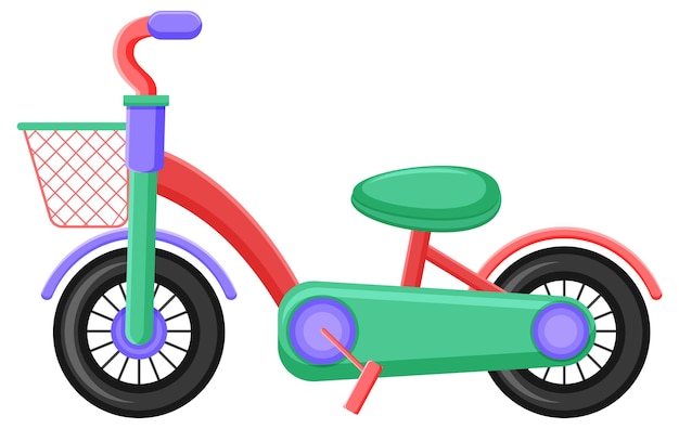 Children bicycle on white background