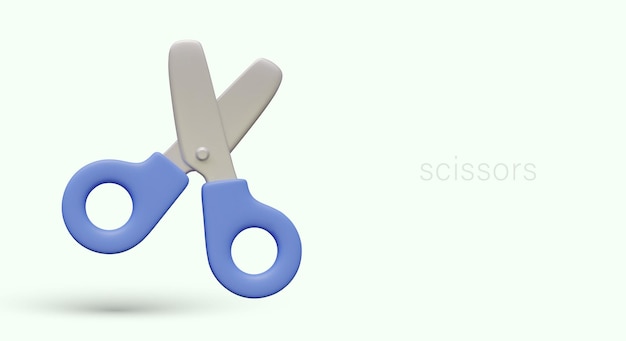 Children blue scissors with rounded ends Safe stationery for kids