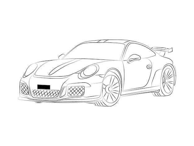 Children Car outline art coloring page Sport drawing Art