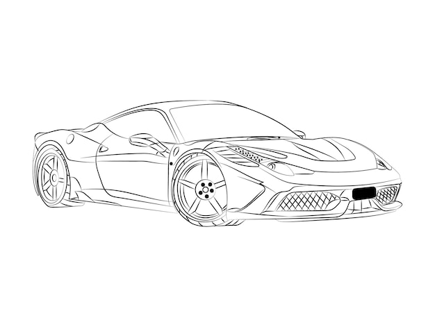 Children Car outline art coloring page Sport drawing Art