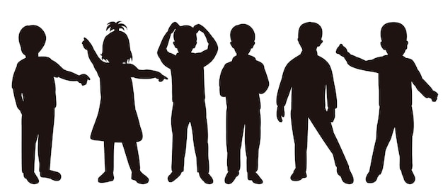 Children child silhouette isolated vector