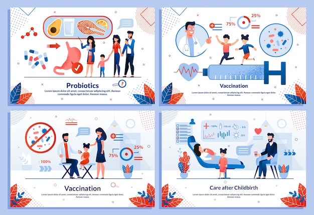 Children Healthcare Service Medical template Set