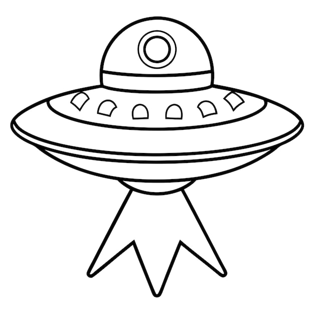 For children a humorous UFO coloring page