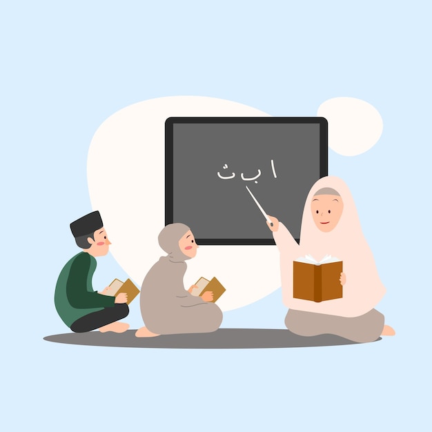 Children learn about quran reading cartoon islamic