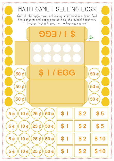 Children Learning Math Activity Selling Eggs Game