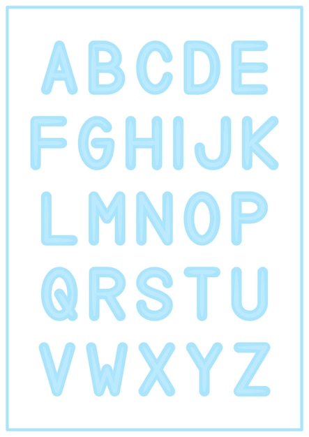 Children Learning Printable Alphabet Uppercase in Blue Color