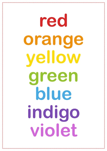 Children Learning Printable Rainbow Color Poster