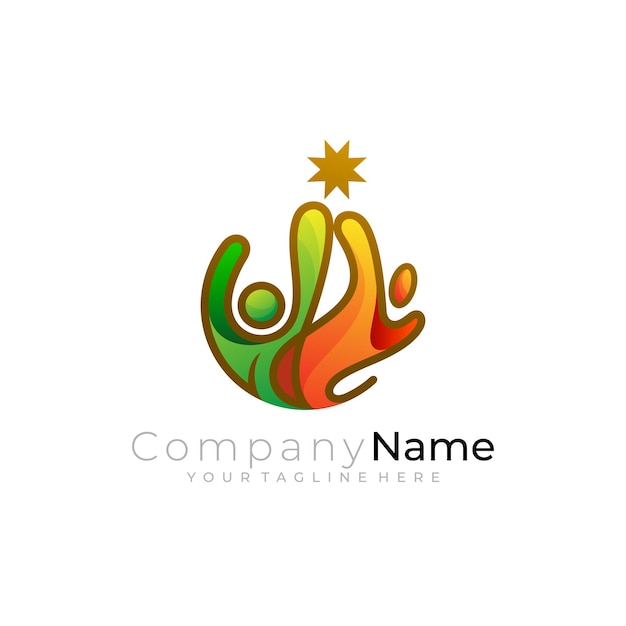 Children logo and playground design vector 3d colorful