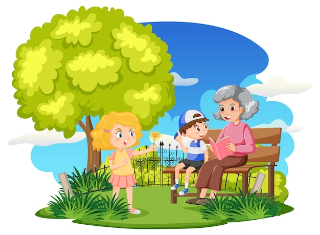 Children outdoor scene isolated