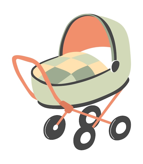 Children pram stroller or perambulator vector