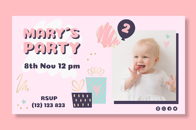 Children's birthday banner design