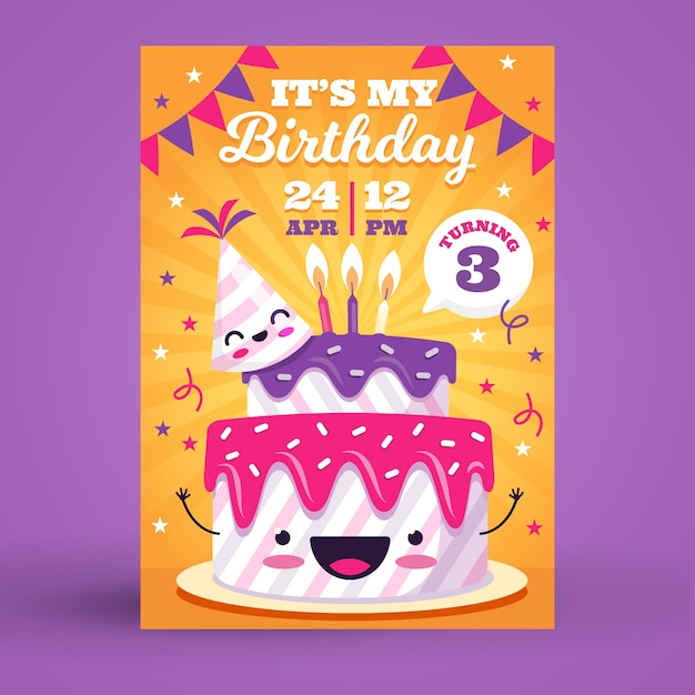 Children's birthday card/invitation template