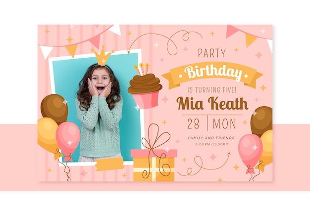 Children's birthday card with photo