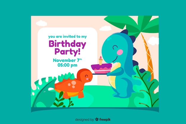 Children's birthday invitation template