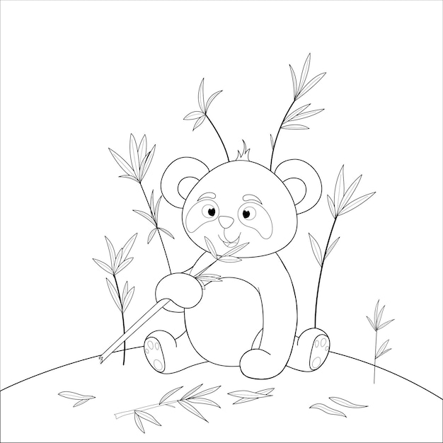 Children's coloring book with cartoon animals. Educational tasks for preschool children cute Panda.