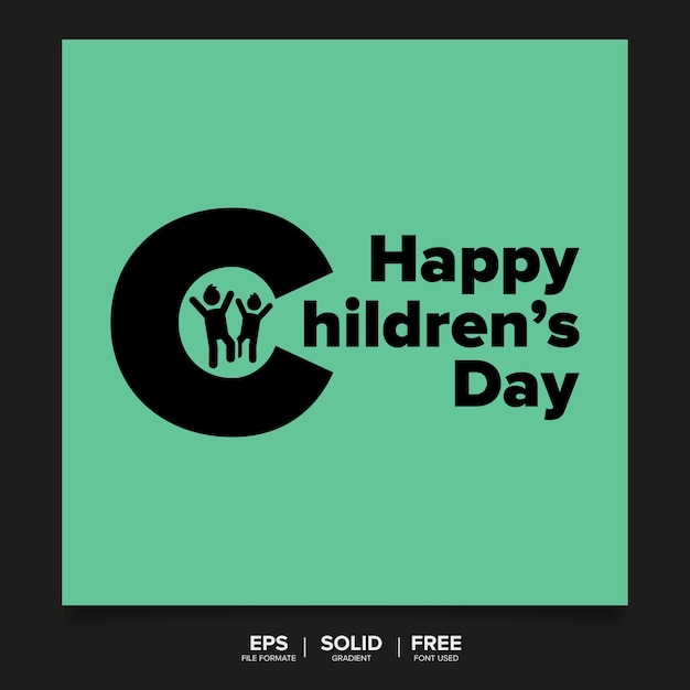 Children's day vector design template