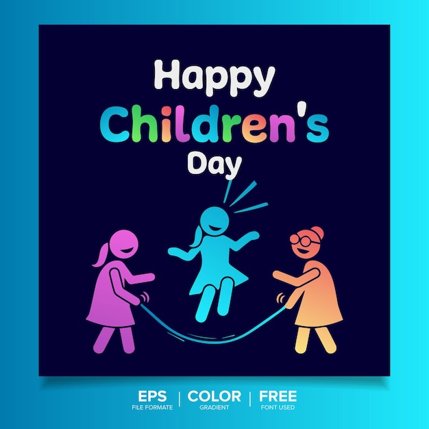 Children's day vector design template