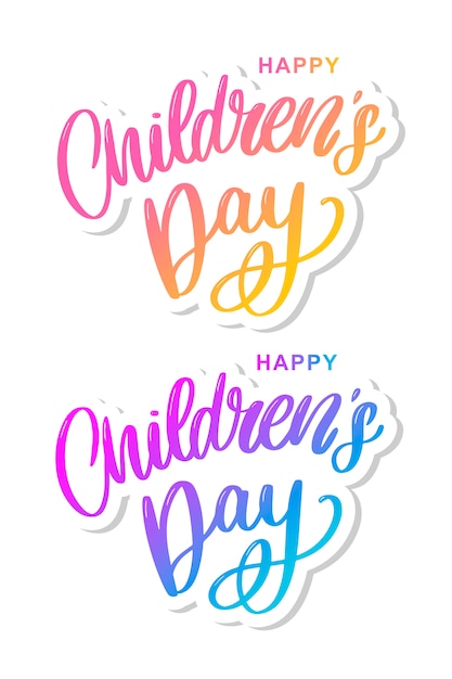 Children's day vector lettering. Happy Children's Day text